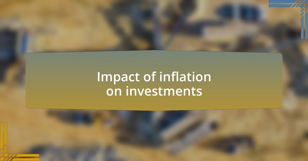 Impact of inflation on investments